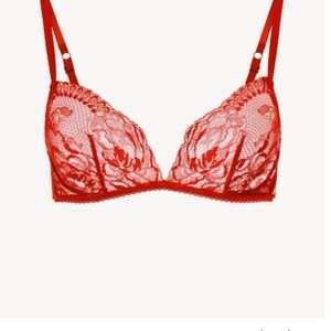 NWT La Perla Brigitta Red lace non-wired bra 36C